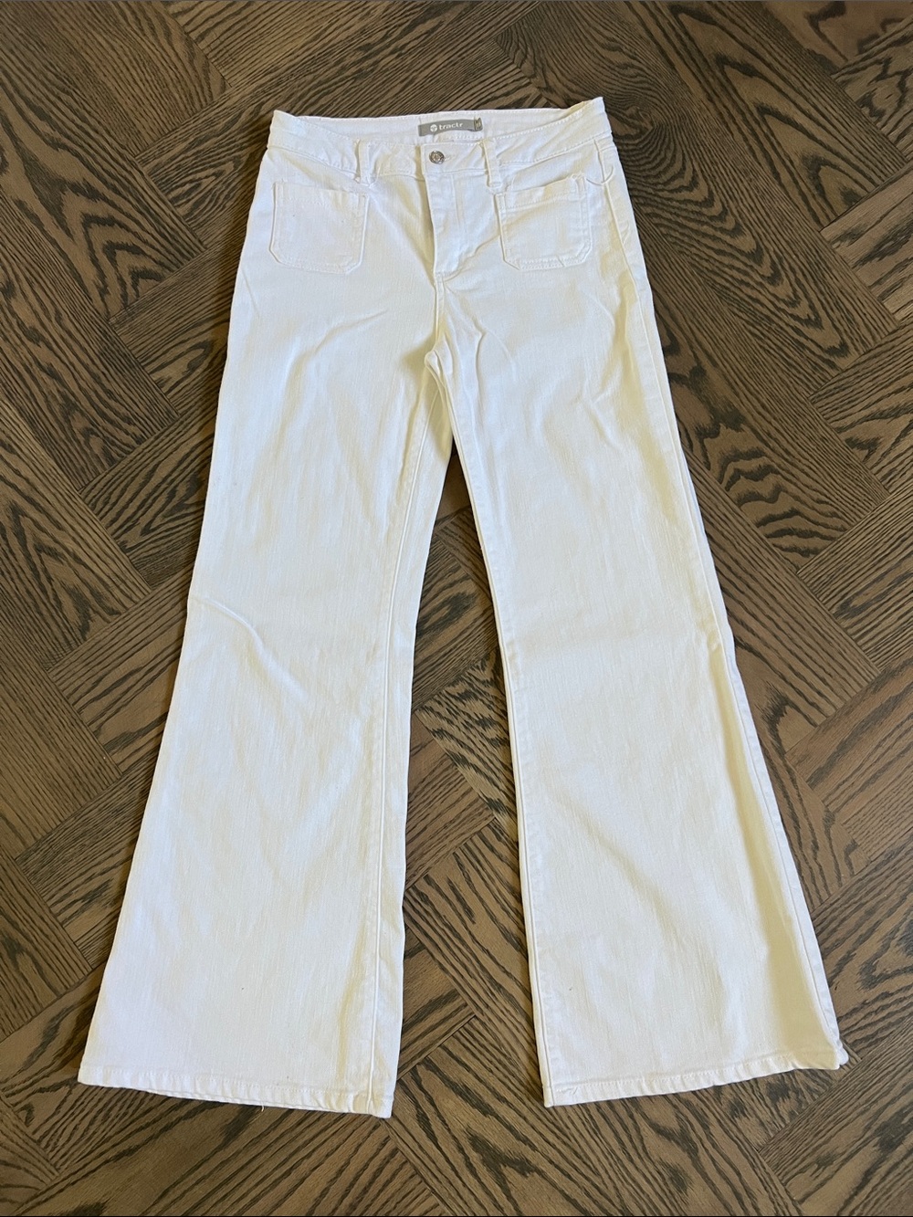Junior Girls White Flare Jeans